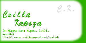 csilla kapsza business card